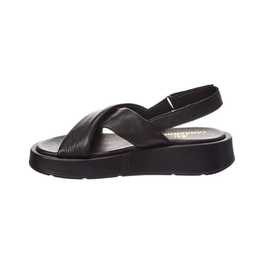 La Canadienne Axis Leather Platform Sandal, Black
